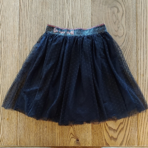 H&M Girls Tulle Skirt Do Epic Stuff Black Navy Sparkles Size 14Y - Picture 1 of 11